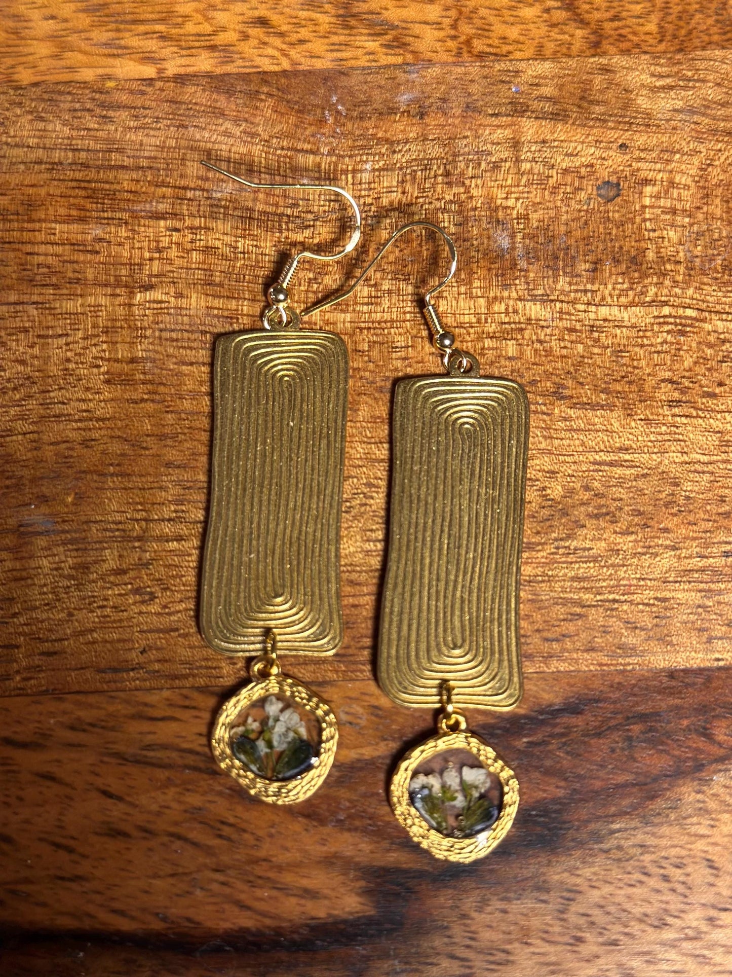 Resin and beaded earrings