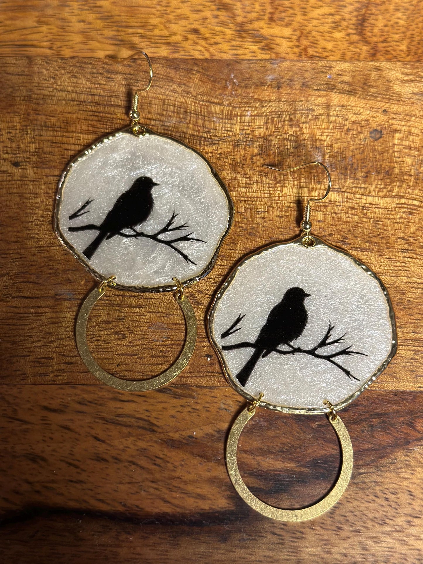 Resin and beaded earrings