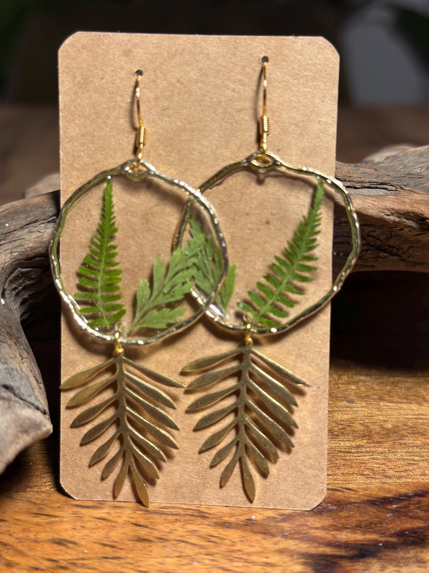 Resin and pressed flower earrings