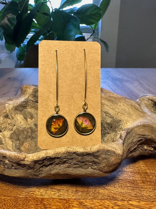 Resin and pressed flower earrings