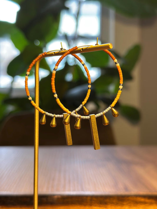 Beaded hoop earrings