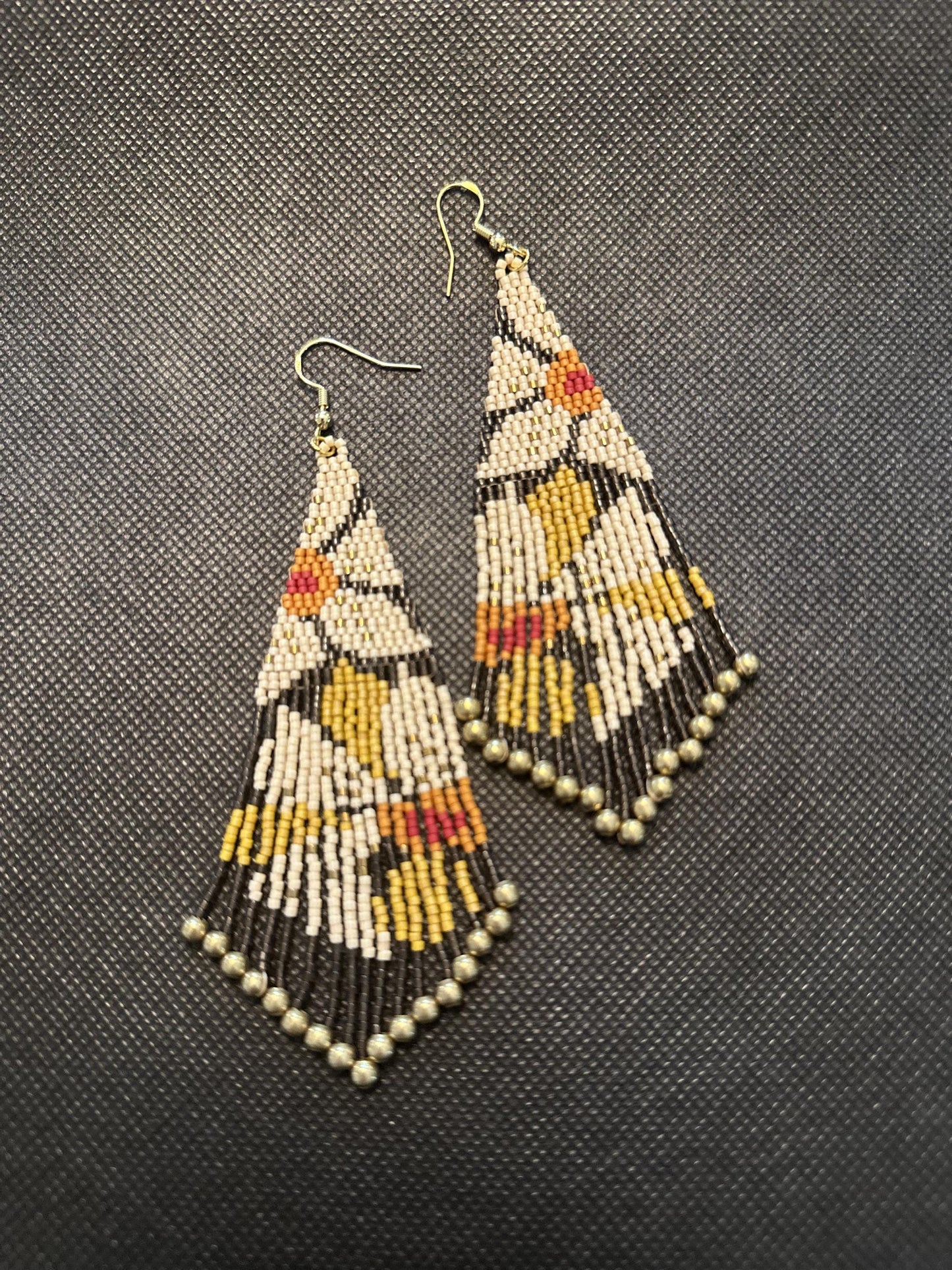 Hand-Beaded Fringe Earrings