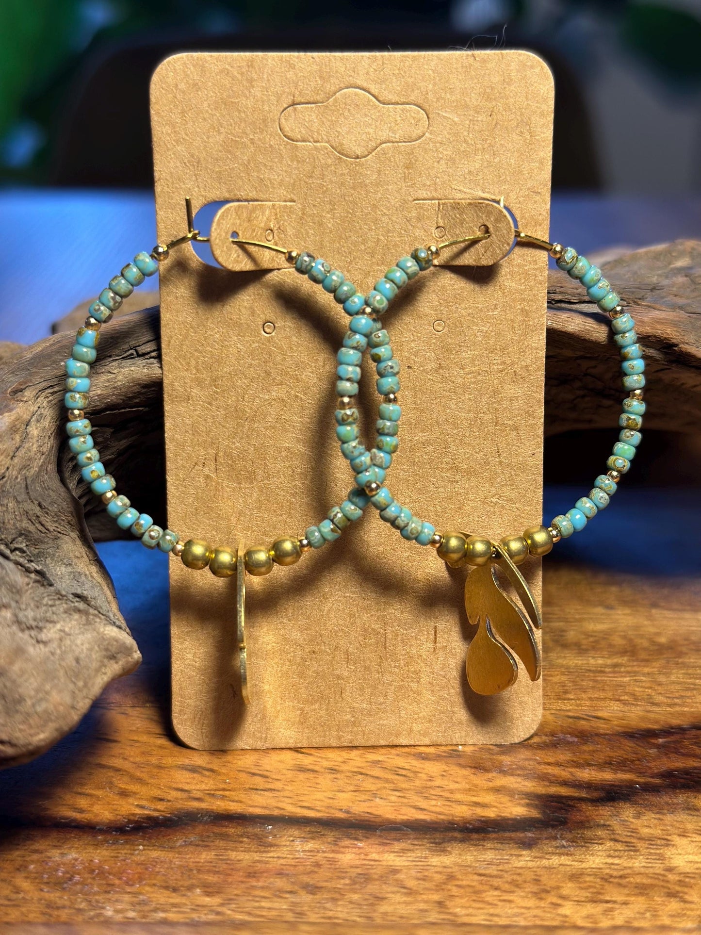 Beaded hoop earrings