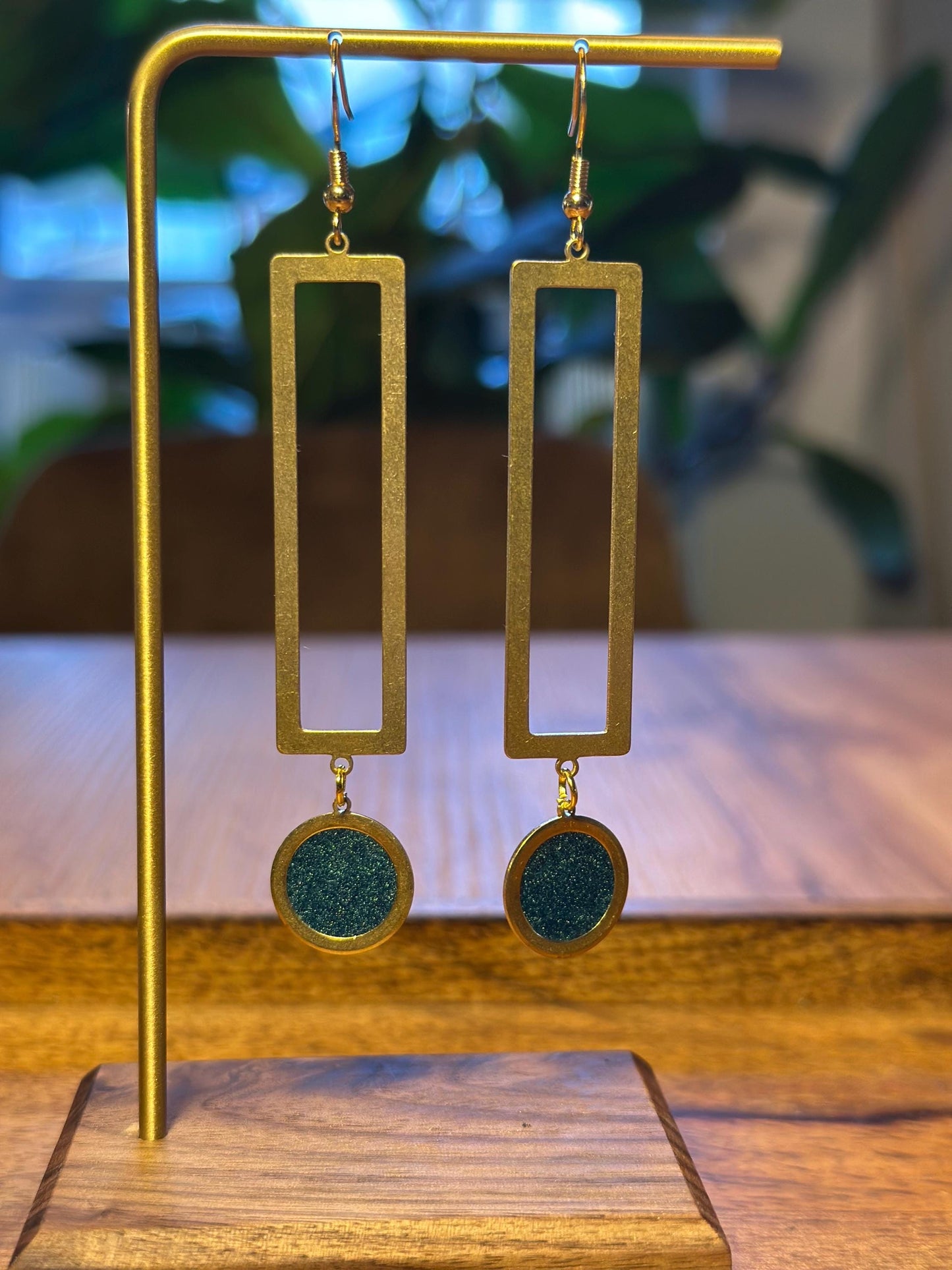 Resin and beaded earrings