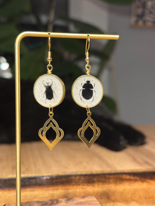 Resin and beaded earrings
