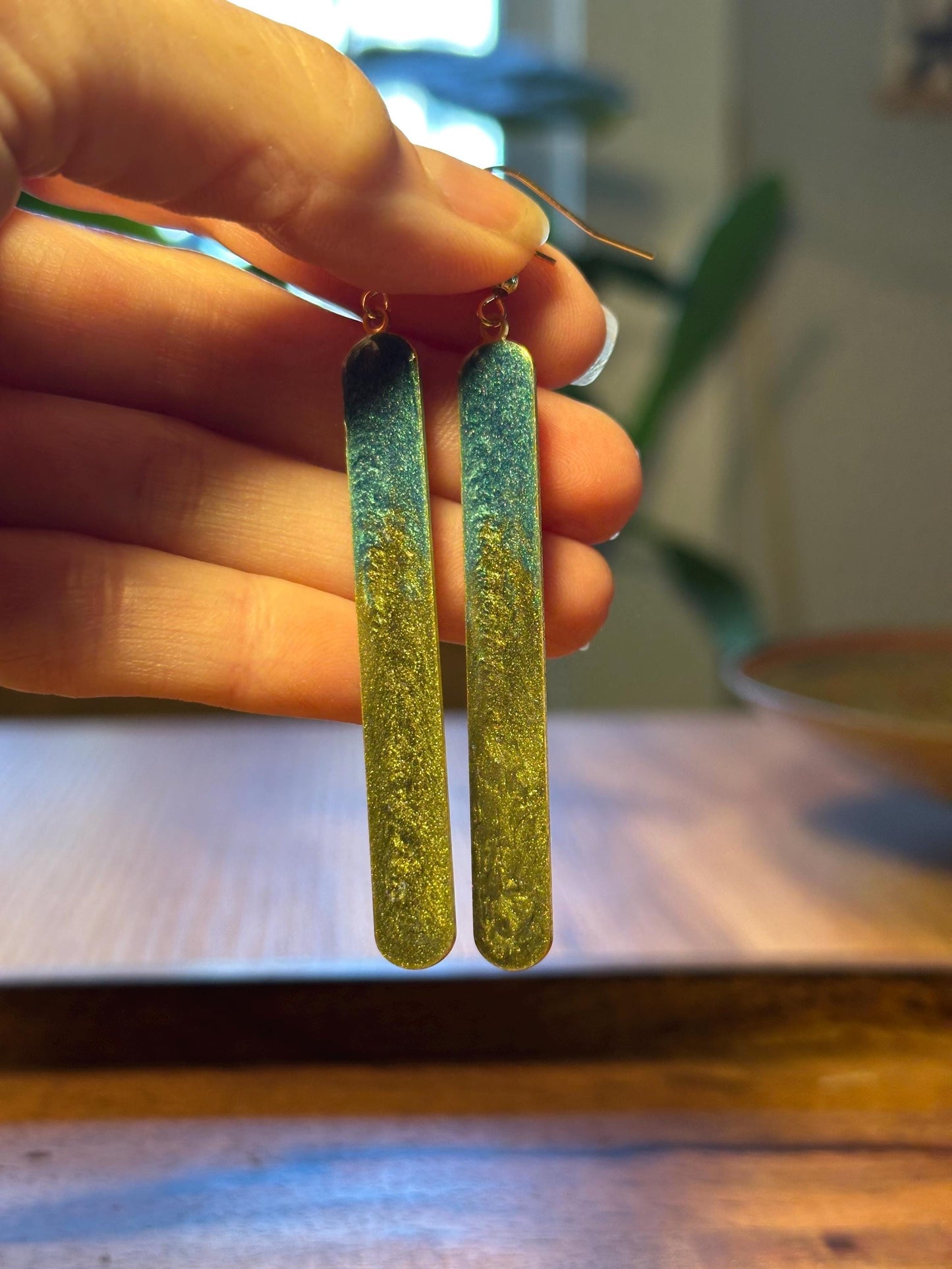 Resin and beaded earrings
