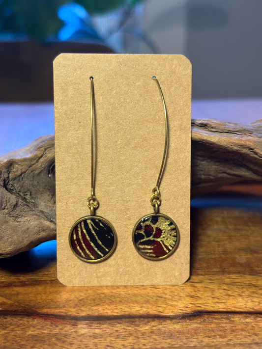 Resin and beaded earrings