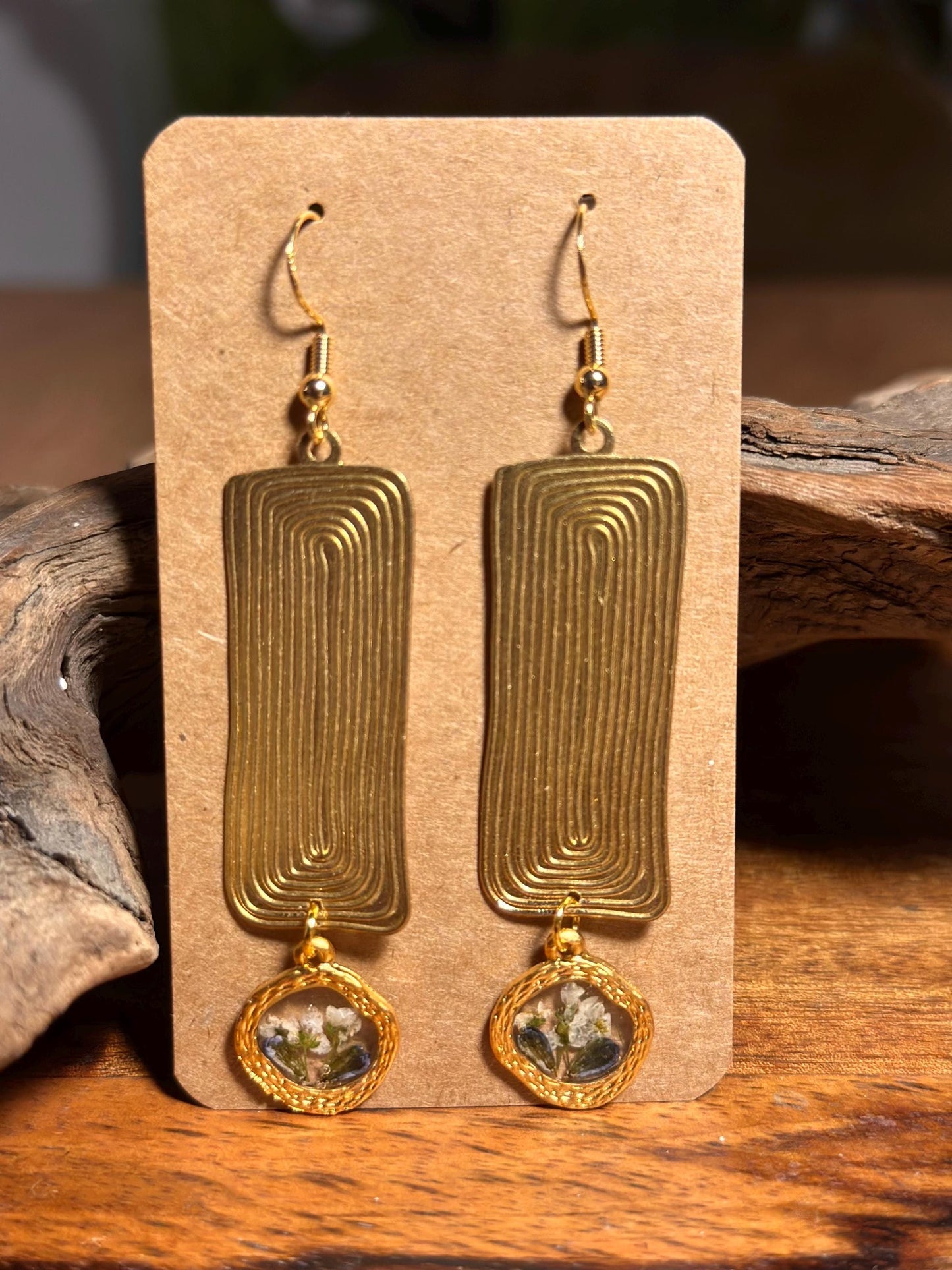 Resin and beaded earrings