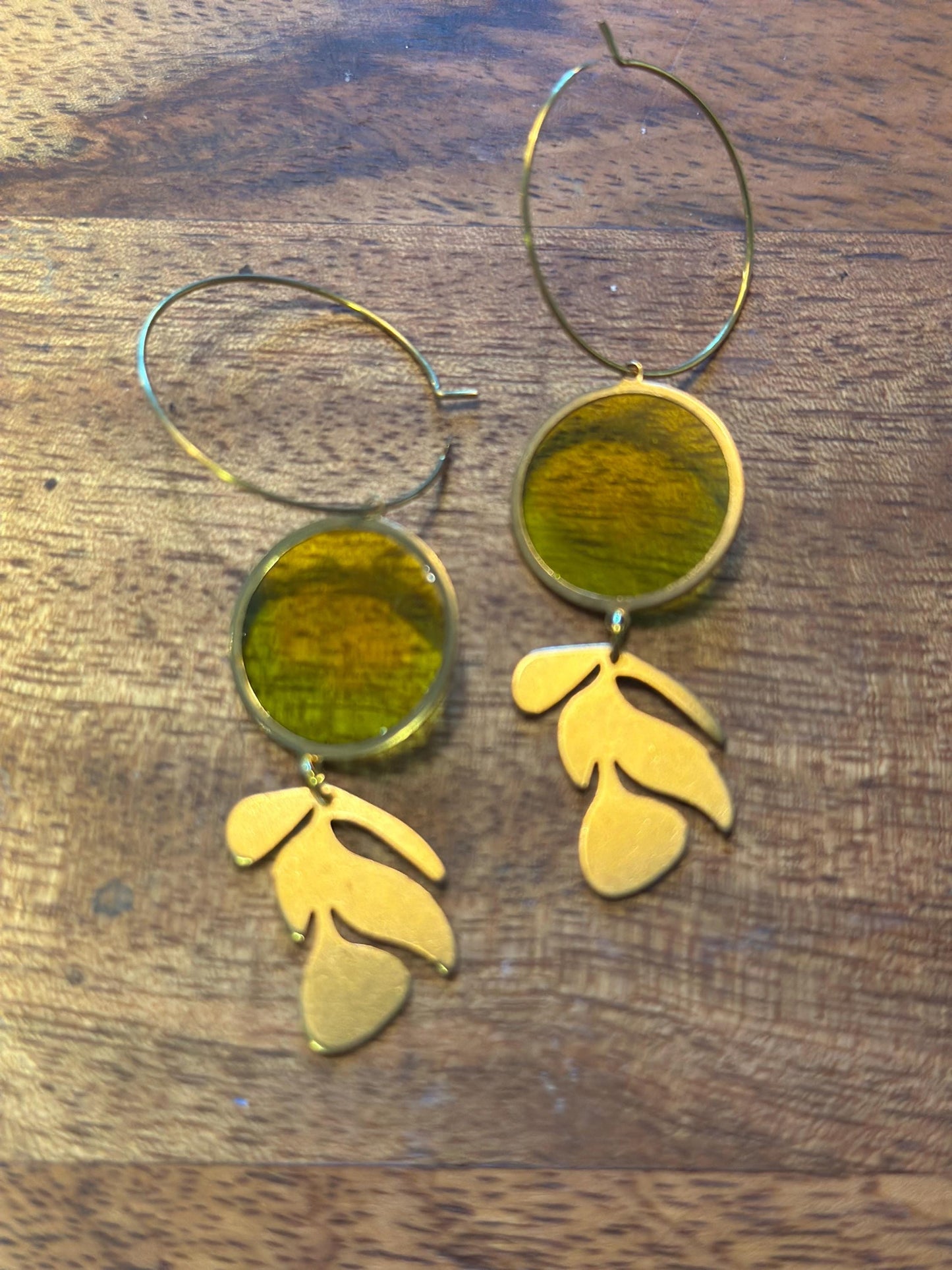 Resin and beaded earrings