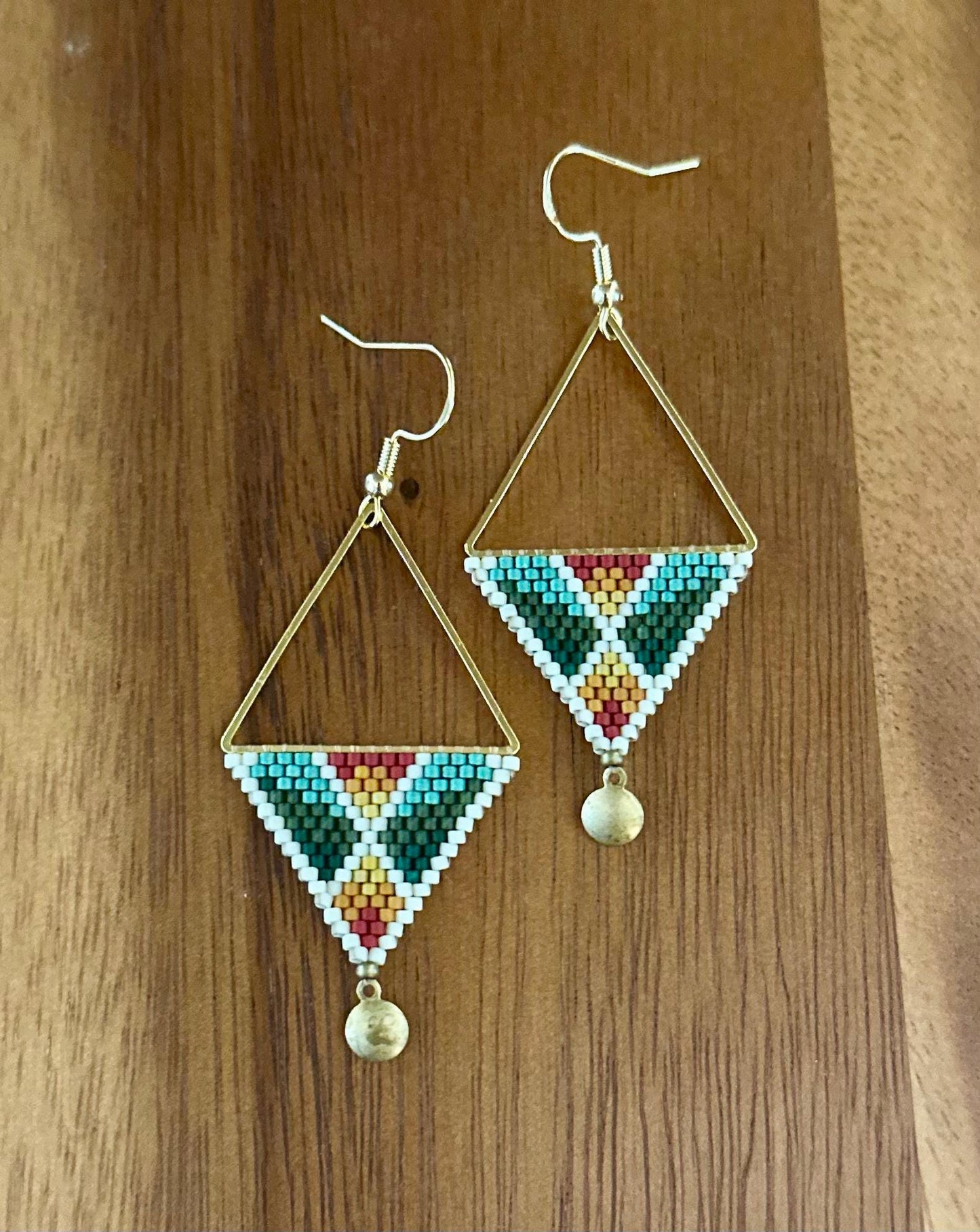 Hand-Beaded Fringe Earrings