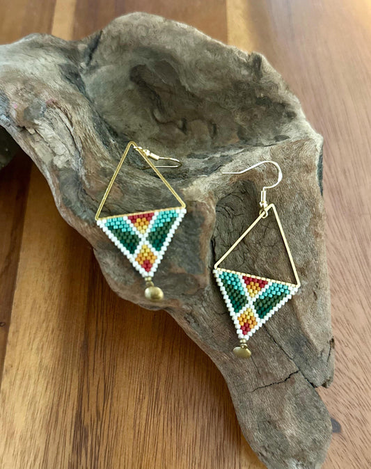 Hand-Beaded Fringe Earrings