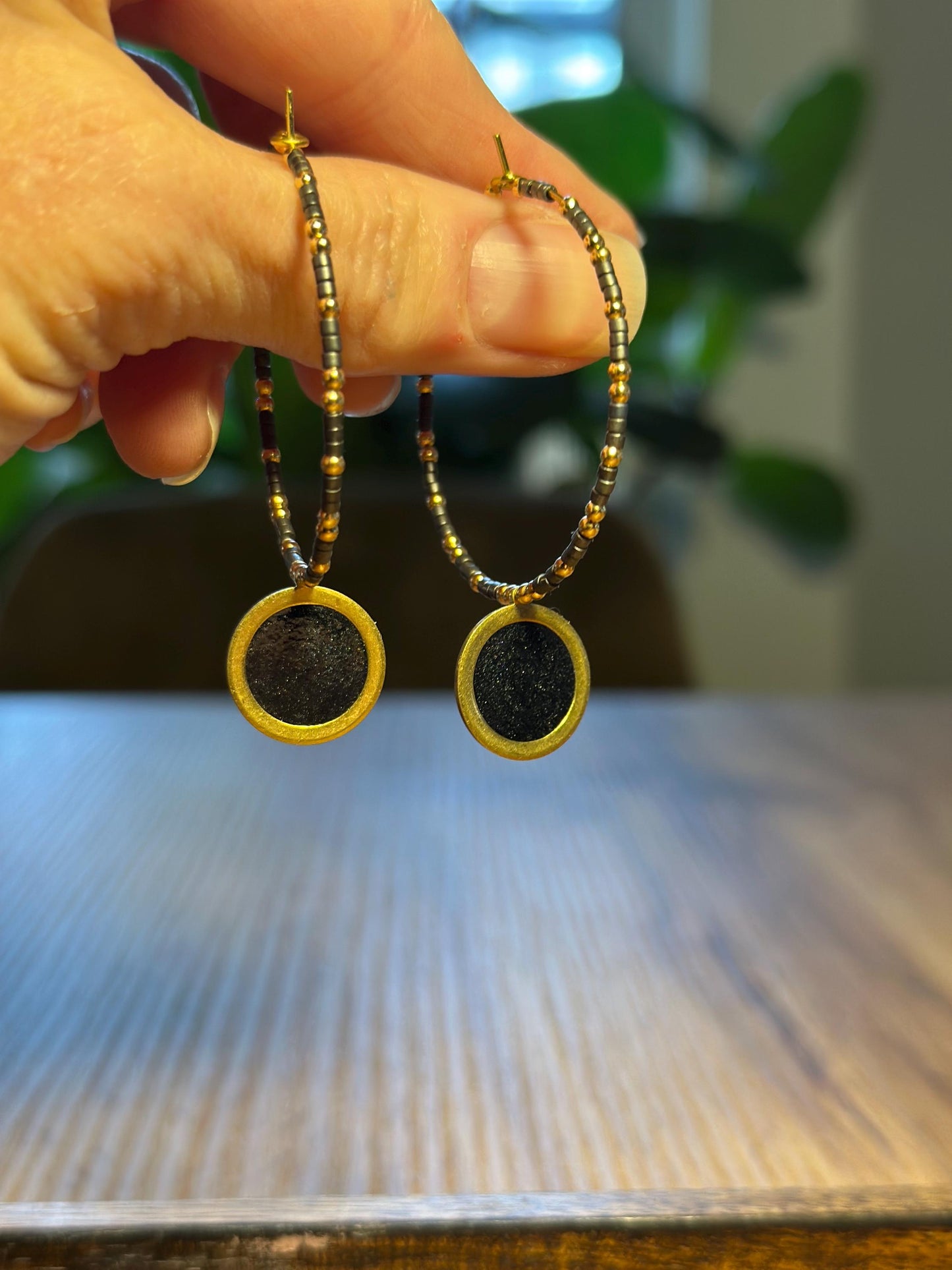 Beaded hoop earrings