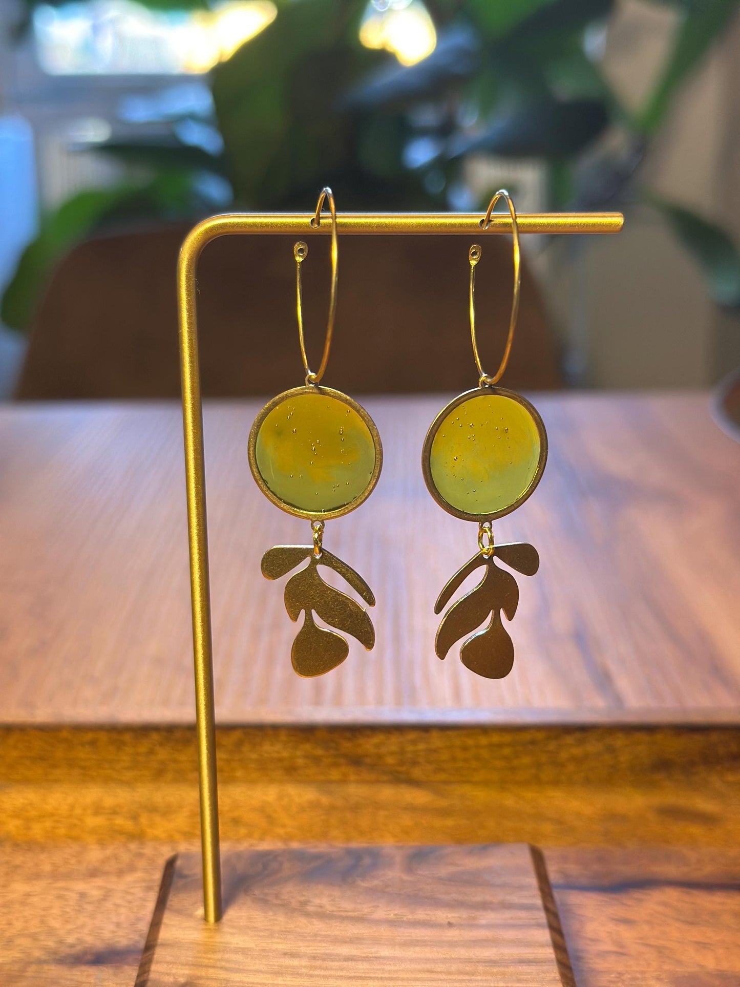 Resin and beaded earrings