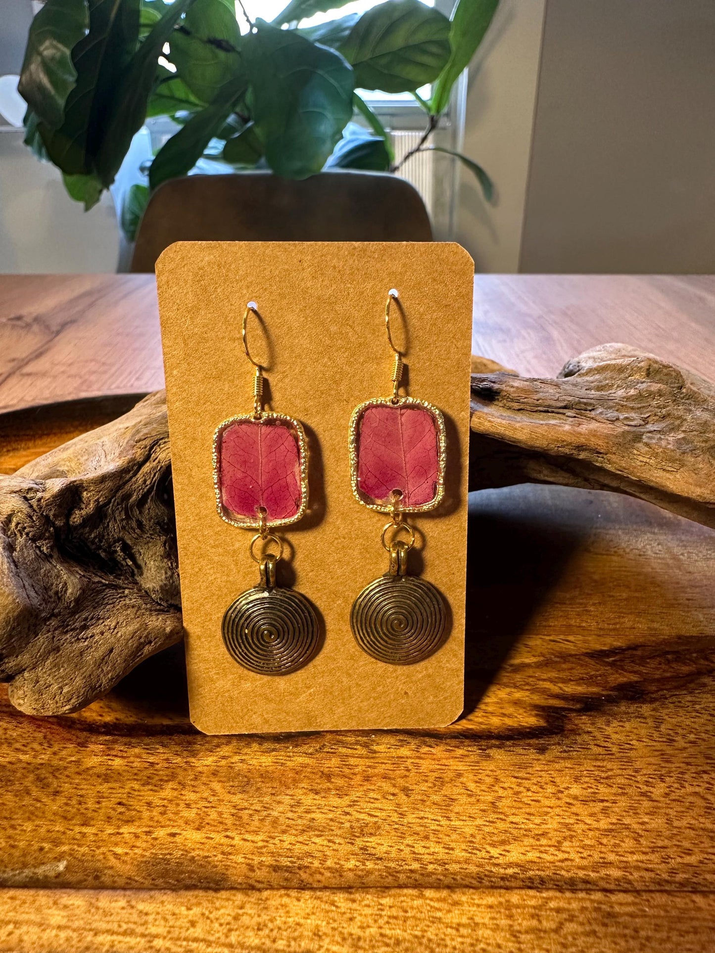 Resin and pressed flower earrings