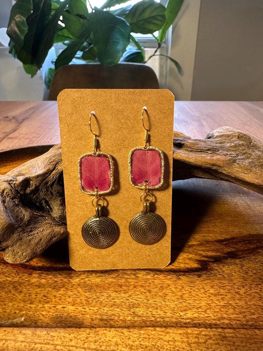 Resin and pressed flower earrings