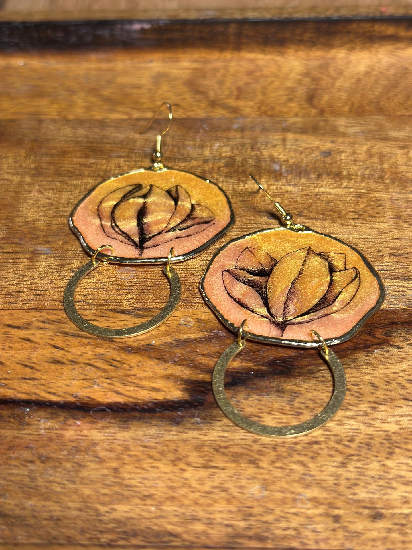 Resin and beaded earrings