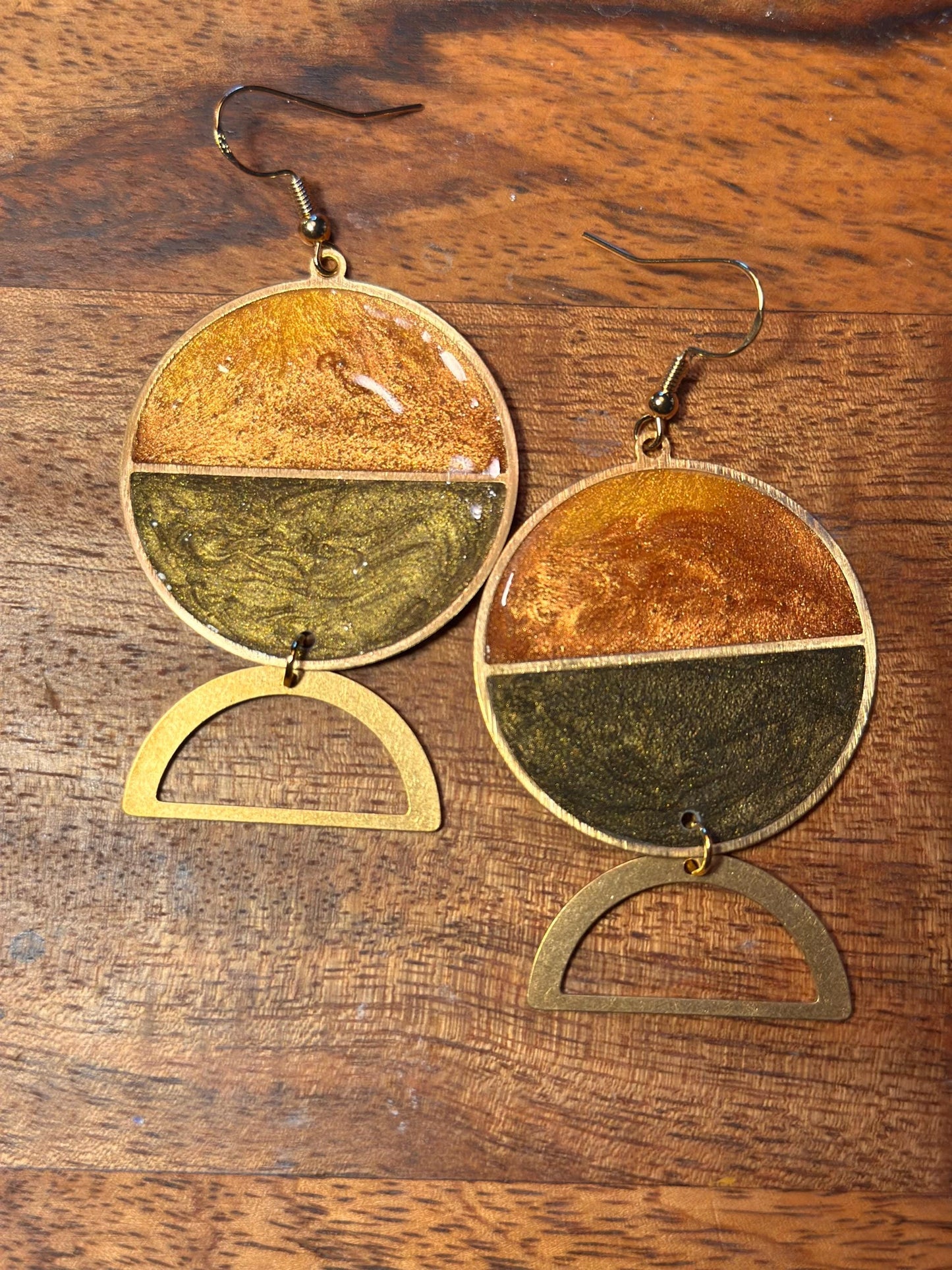 Resin and beaded earrings
