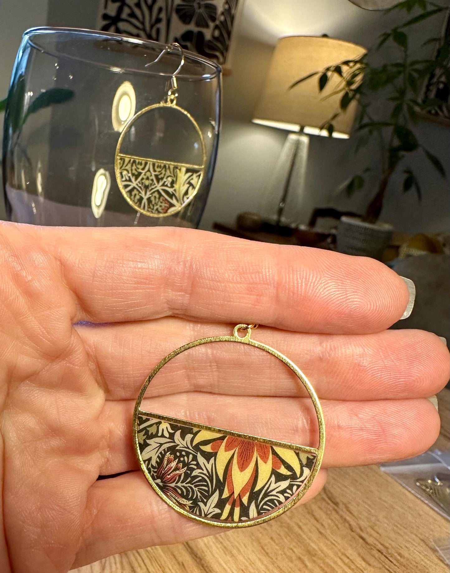 Resin and seed bead earrings