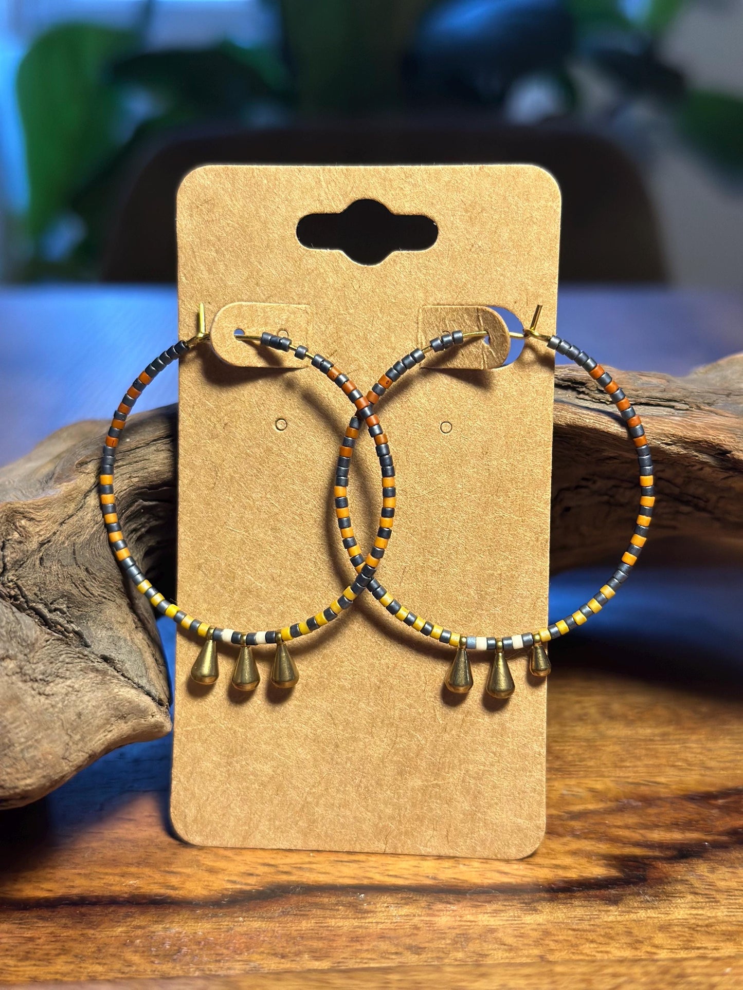 Beaded hoop earrings