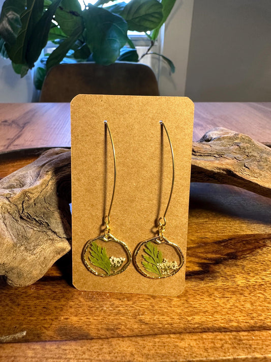 Resin and pressed flower earrings