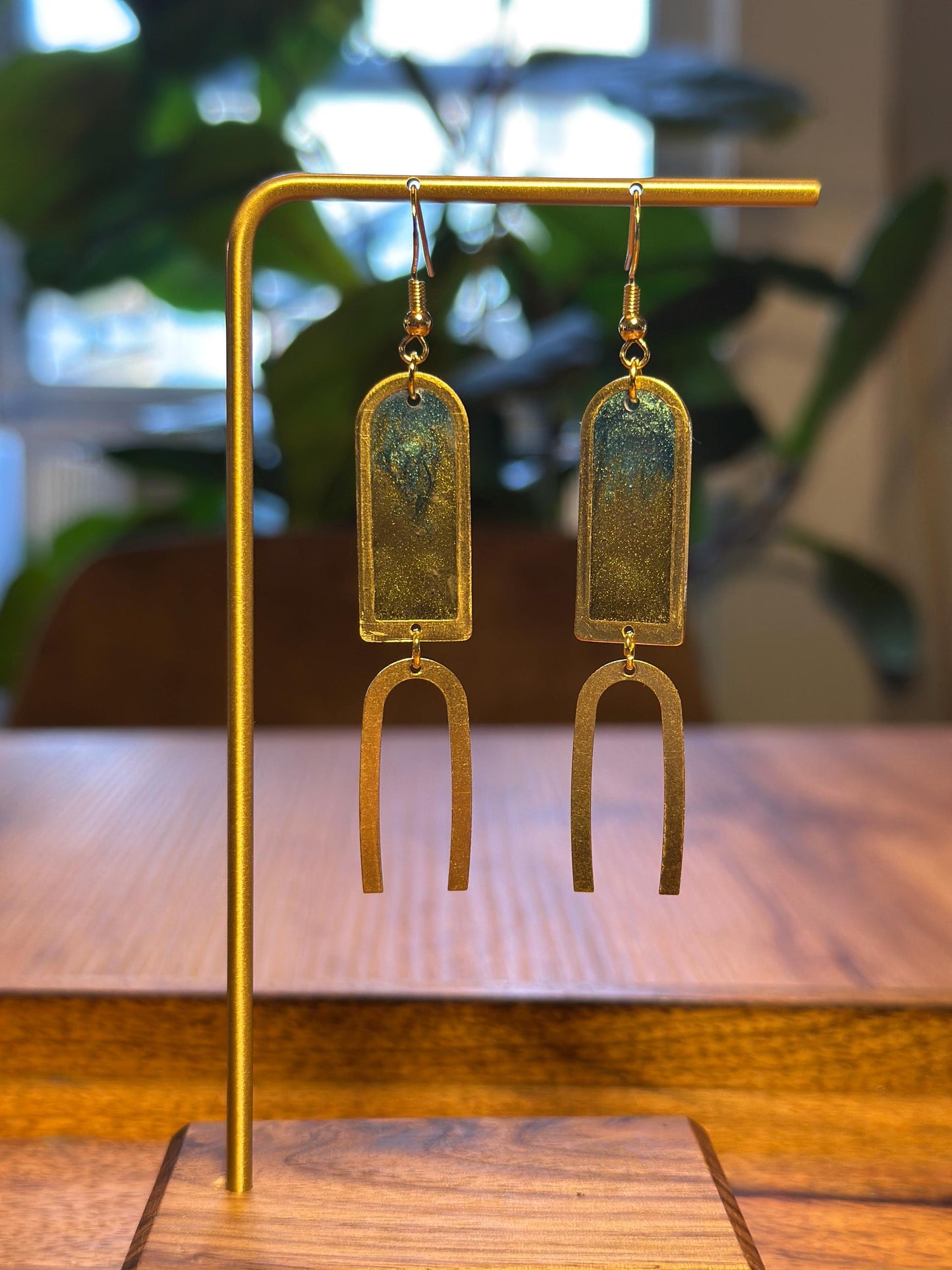 Resin and beaded earrings