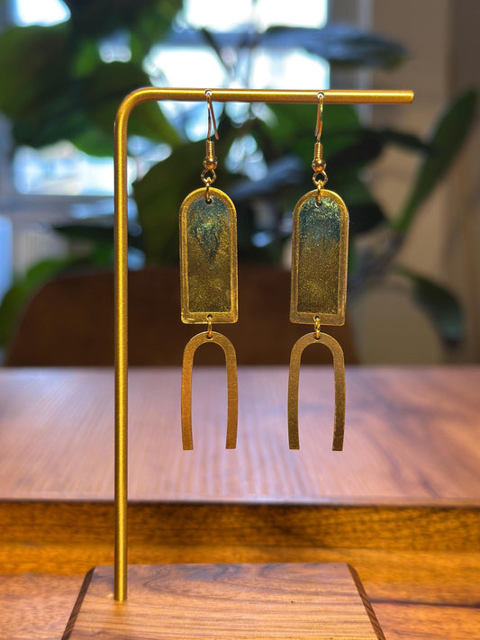 Resin and beaded earrings