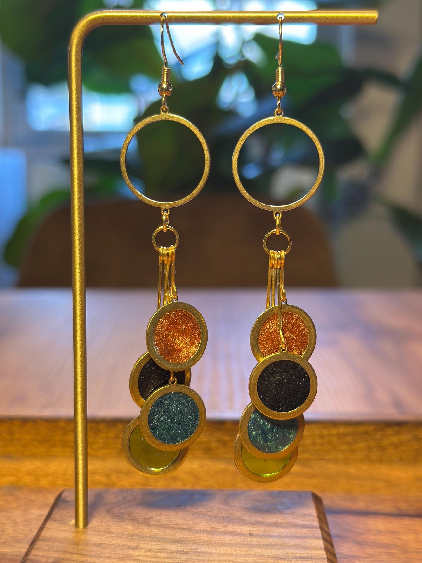 Resin and beaded earrings