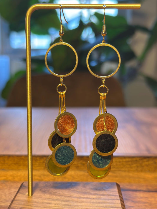 Resin and beaded earrings