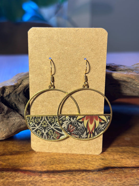 Resin and seed bead earrings