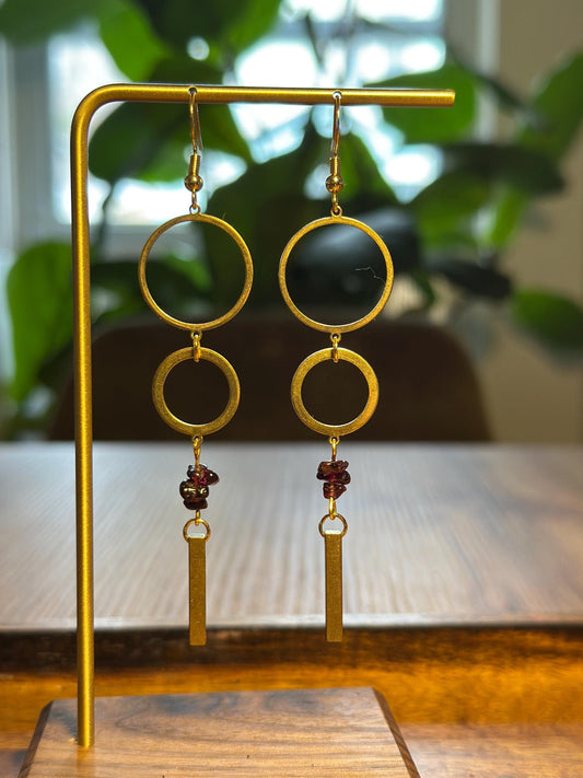 Beaded amethyst earrings