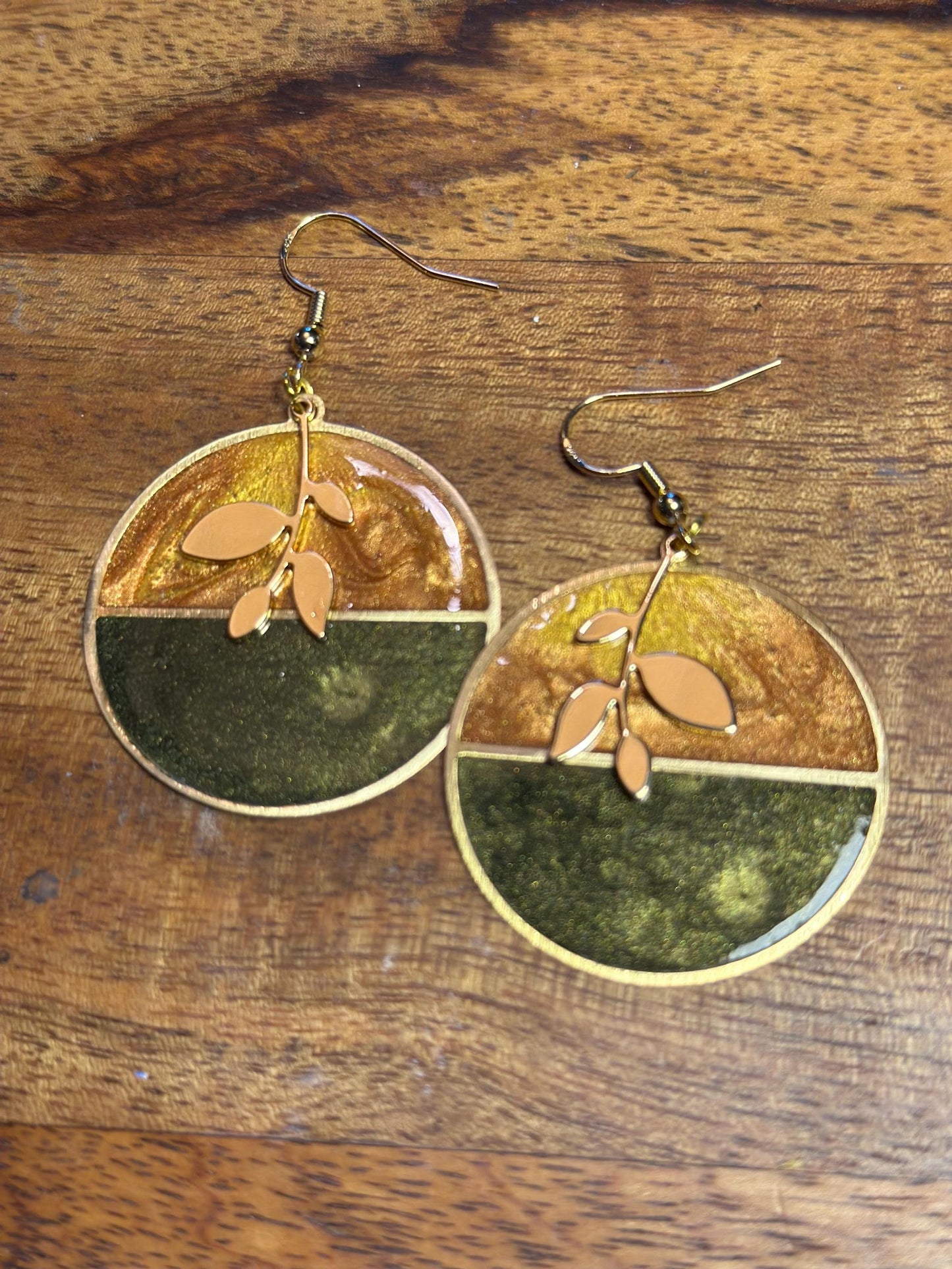 Resin and beaded earrings
