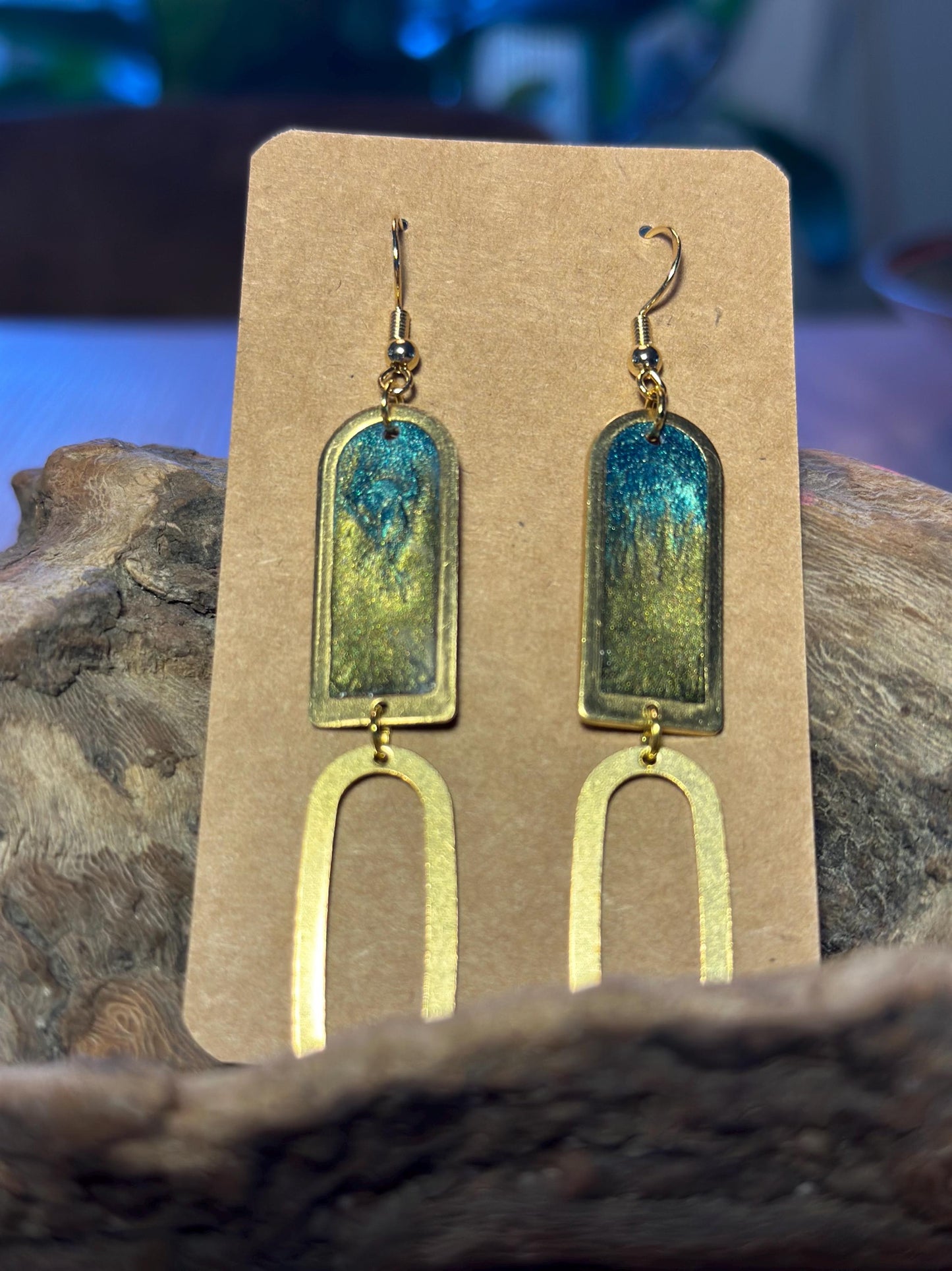 Resin and beaded earrings