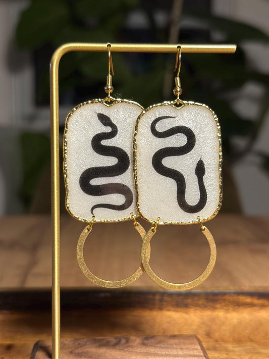 Resin and beaded earrings