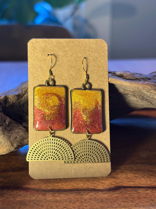 Resin and beaded earrings