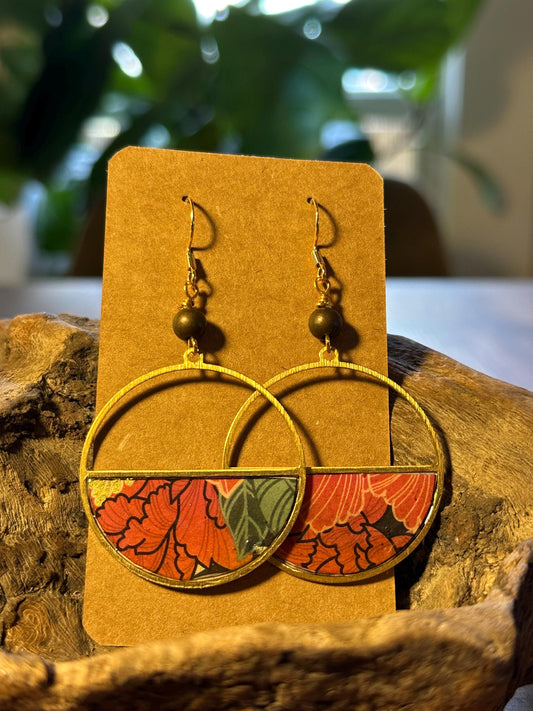 Resin and beaded earrings