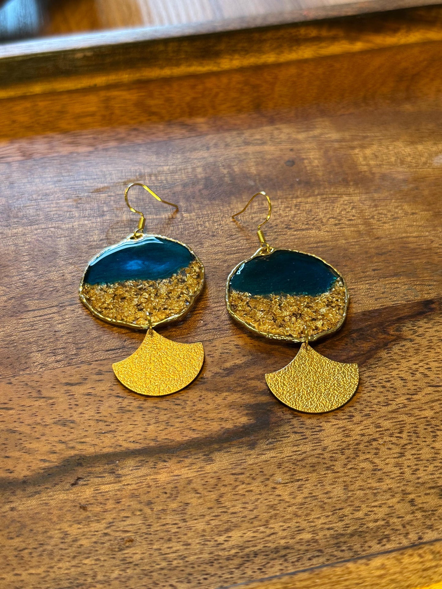 Resin and beaded earrings