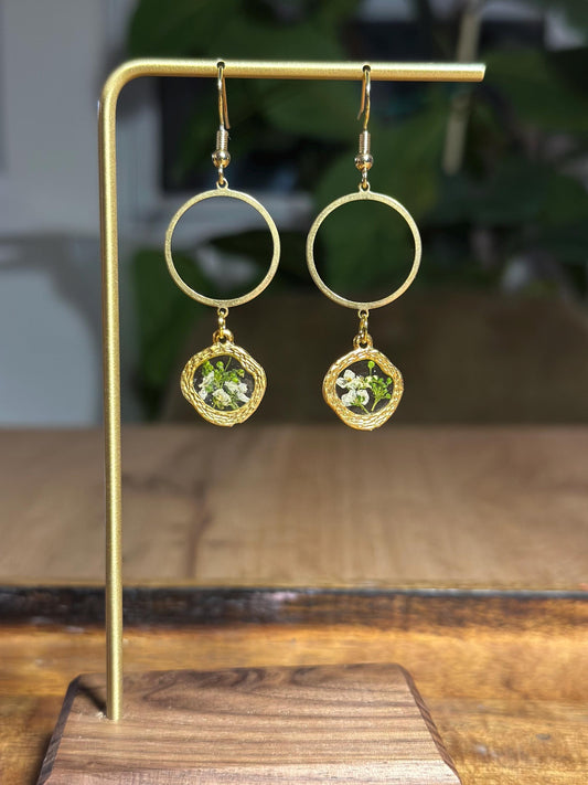 Resin and beaded earrings