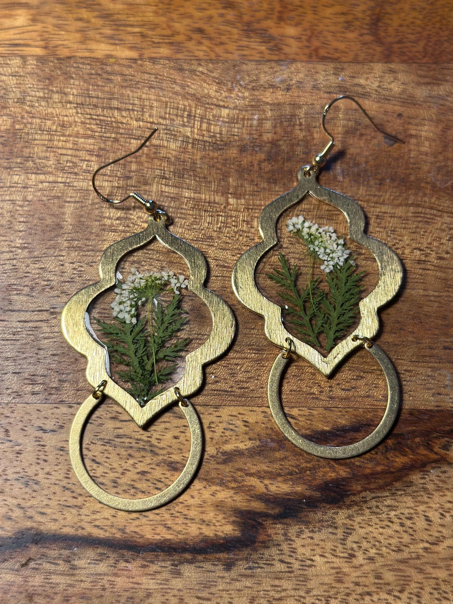 Resin and pressed flower earrings