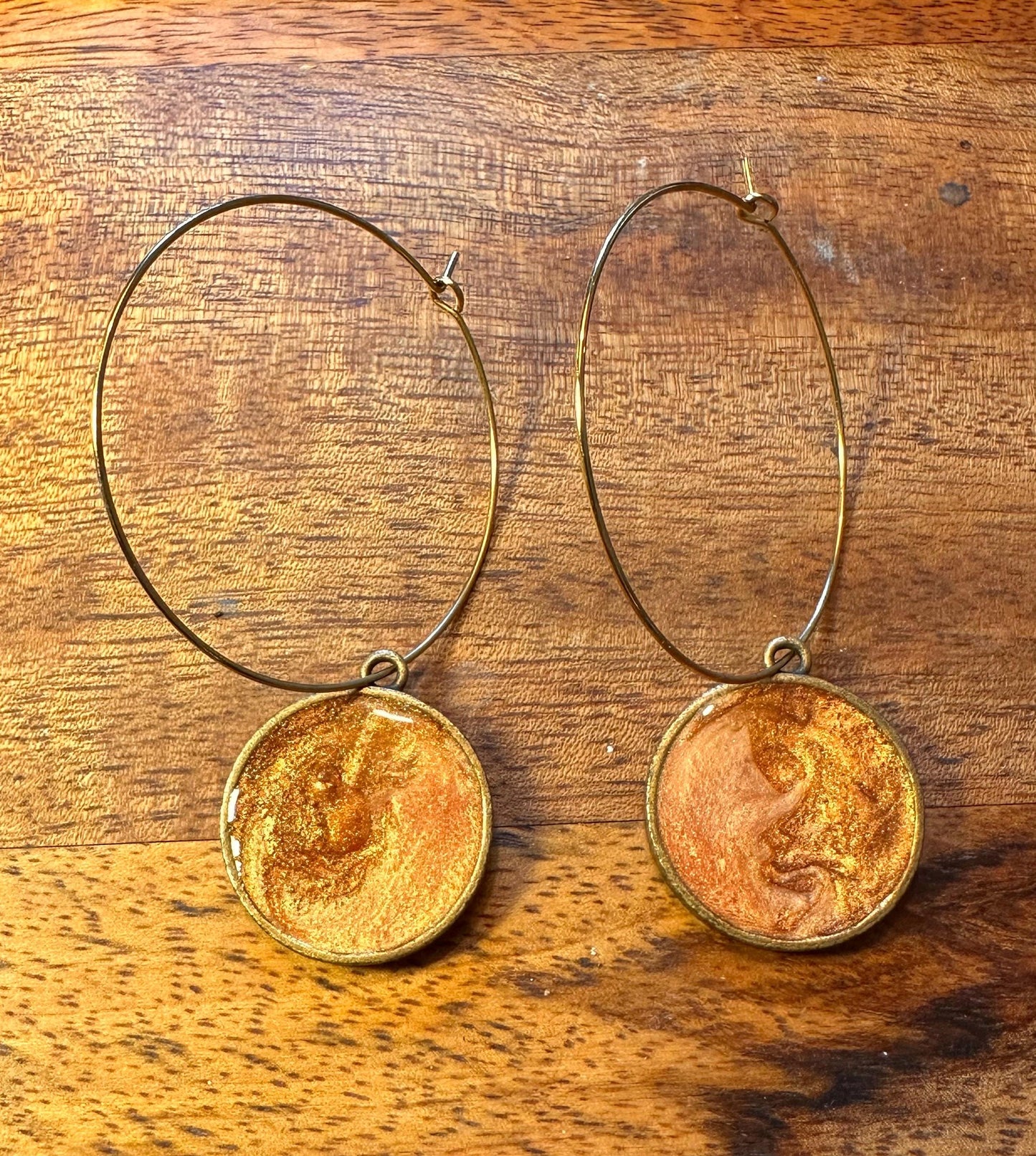 Resin and beaded earrings