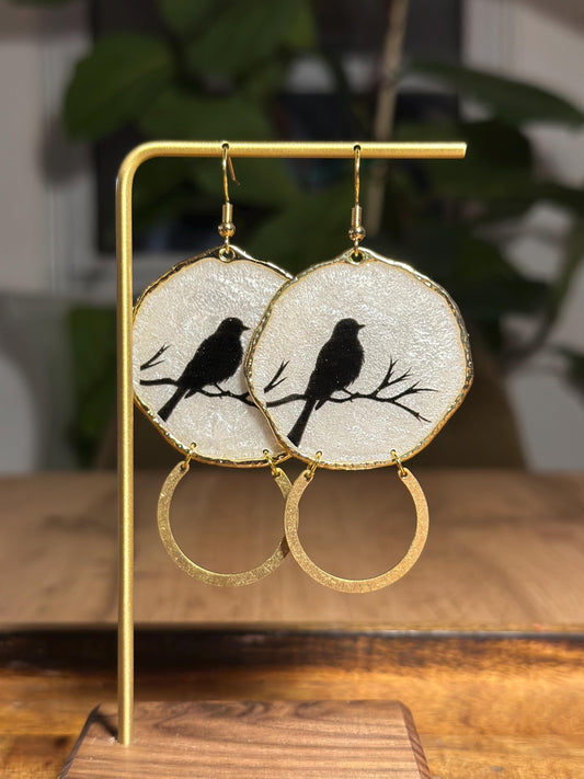 Resin and beaded earrings