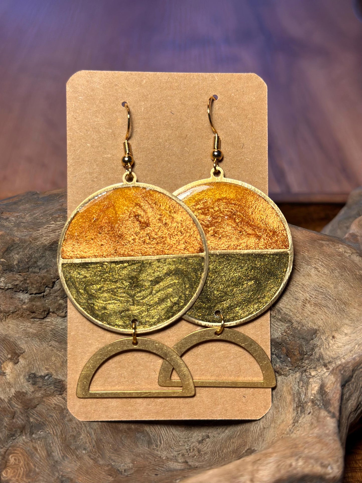 Resin and beaded earrings
