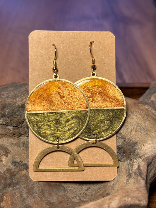 Resin and beaded earrings