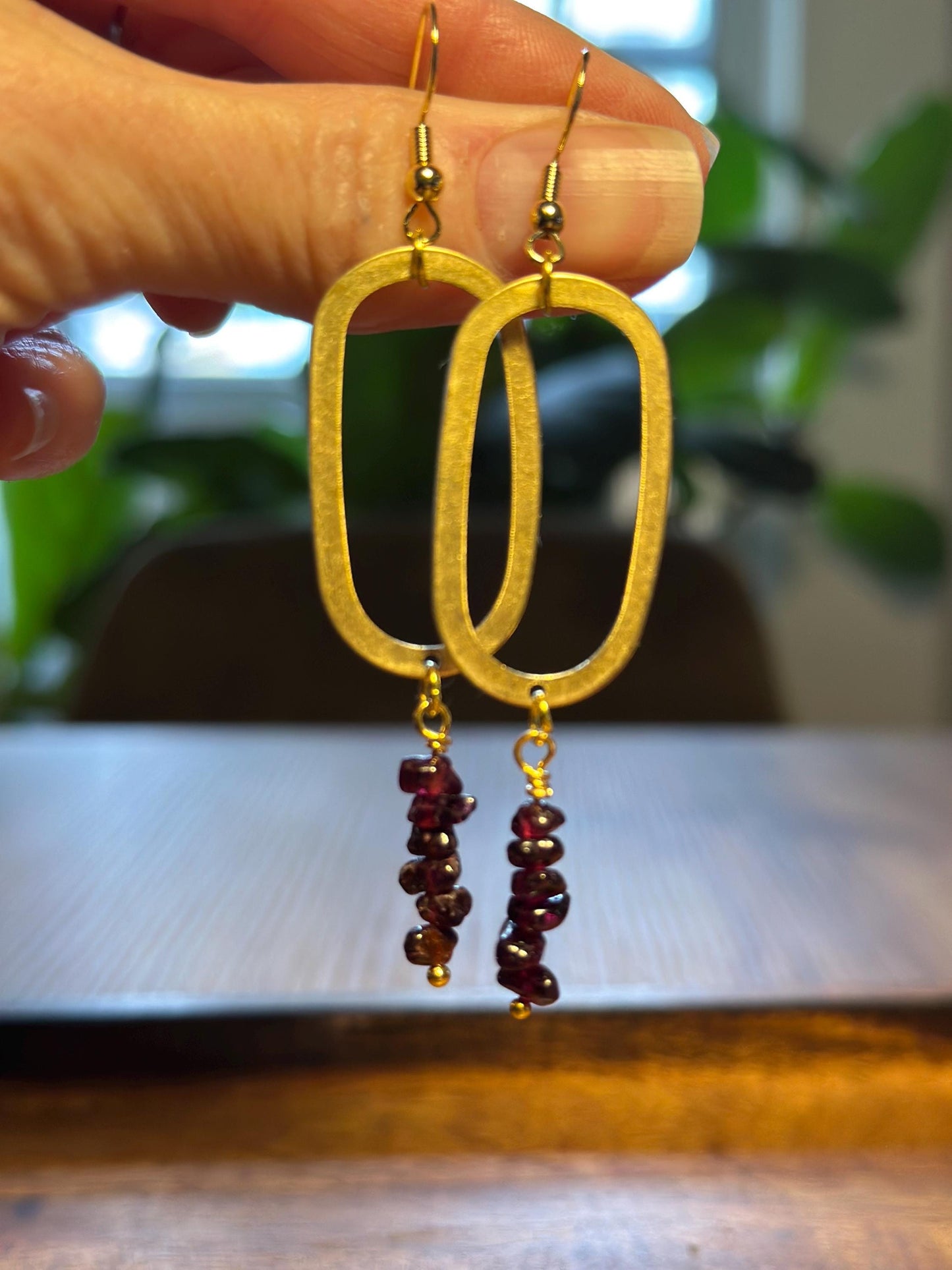 Beaded amethyst earrings