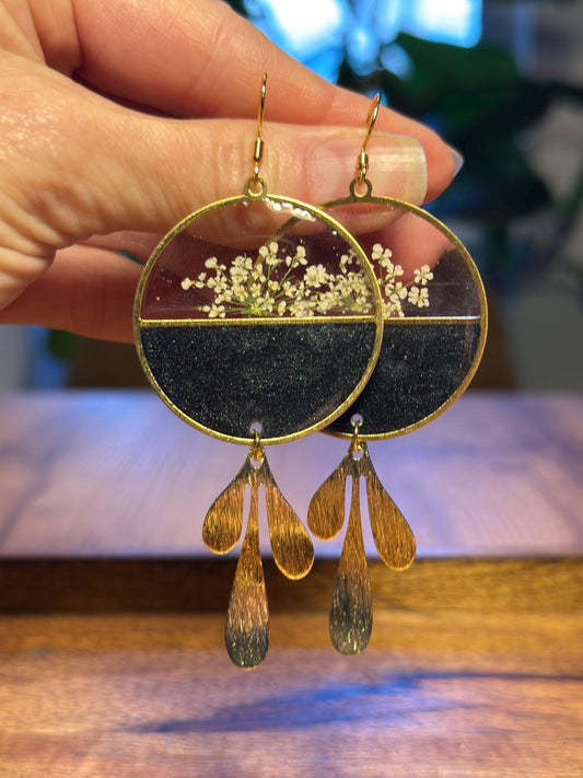 Resin and beaded earrings