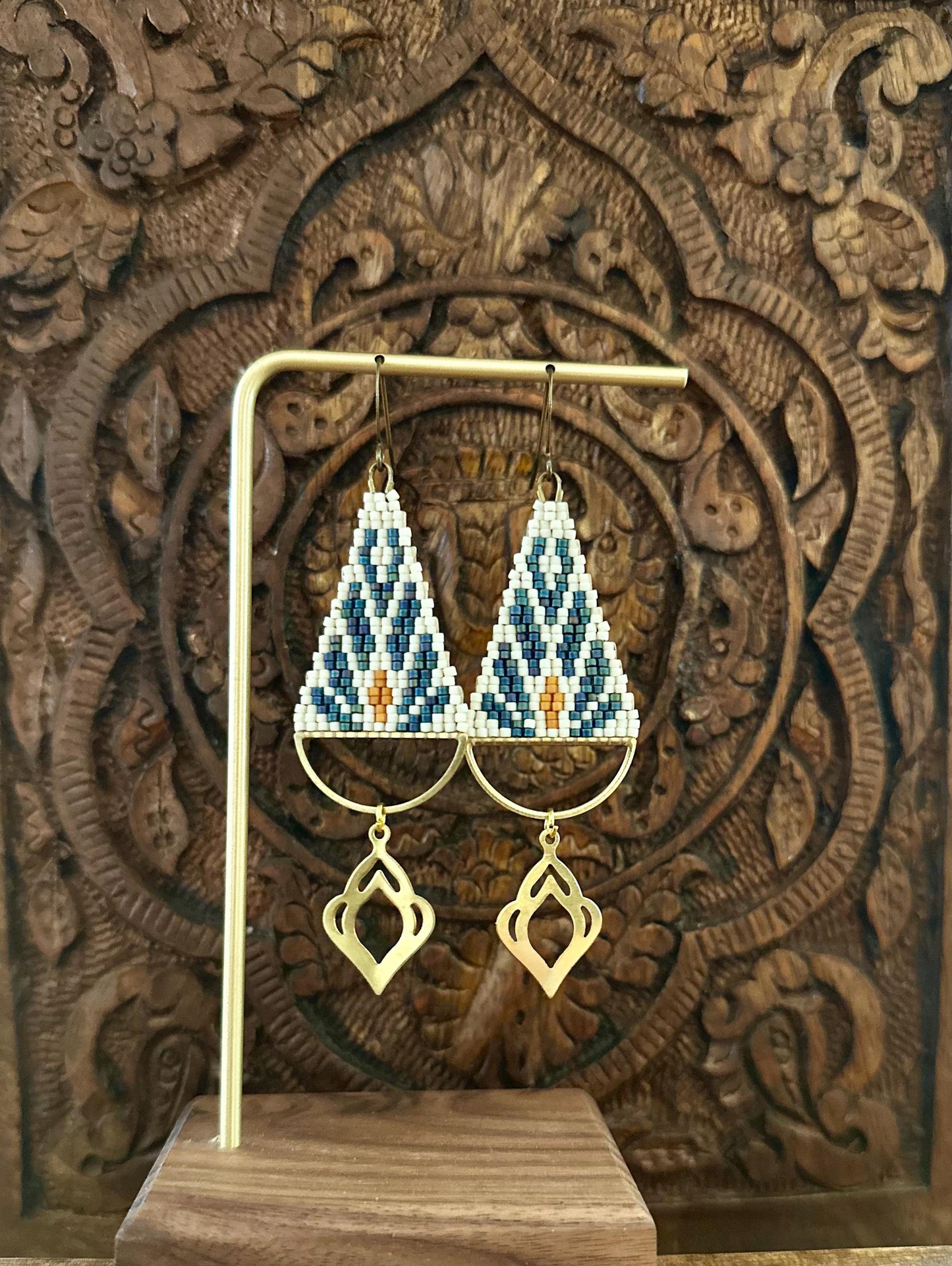 Hand-Beaded Fringe Earrings