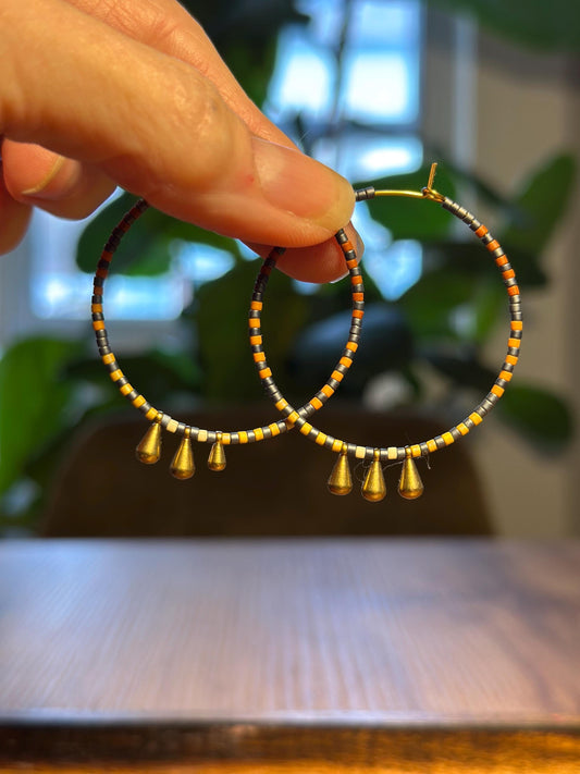 Beaded hoop earrings