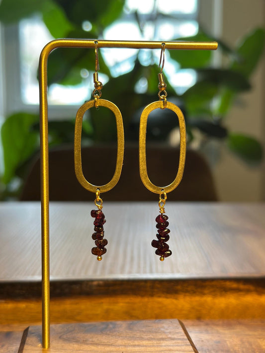 Beaded amethyst earrings