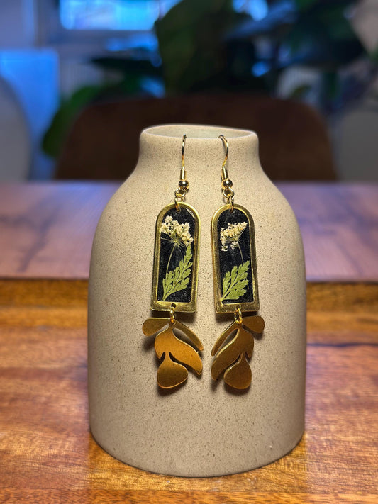 Resin and beaded earrings