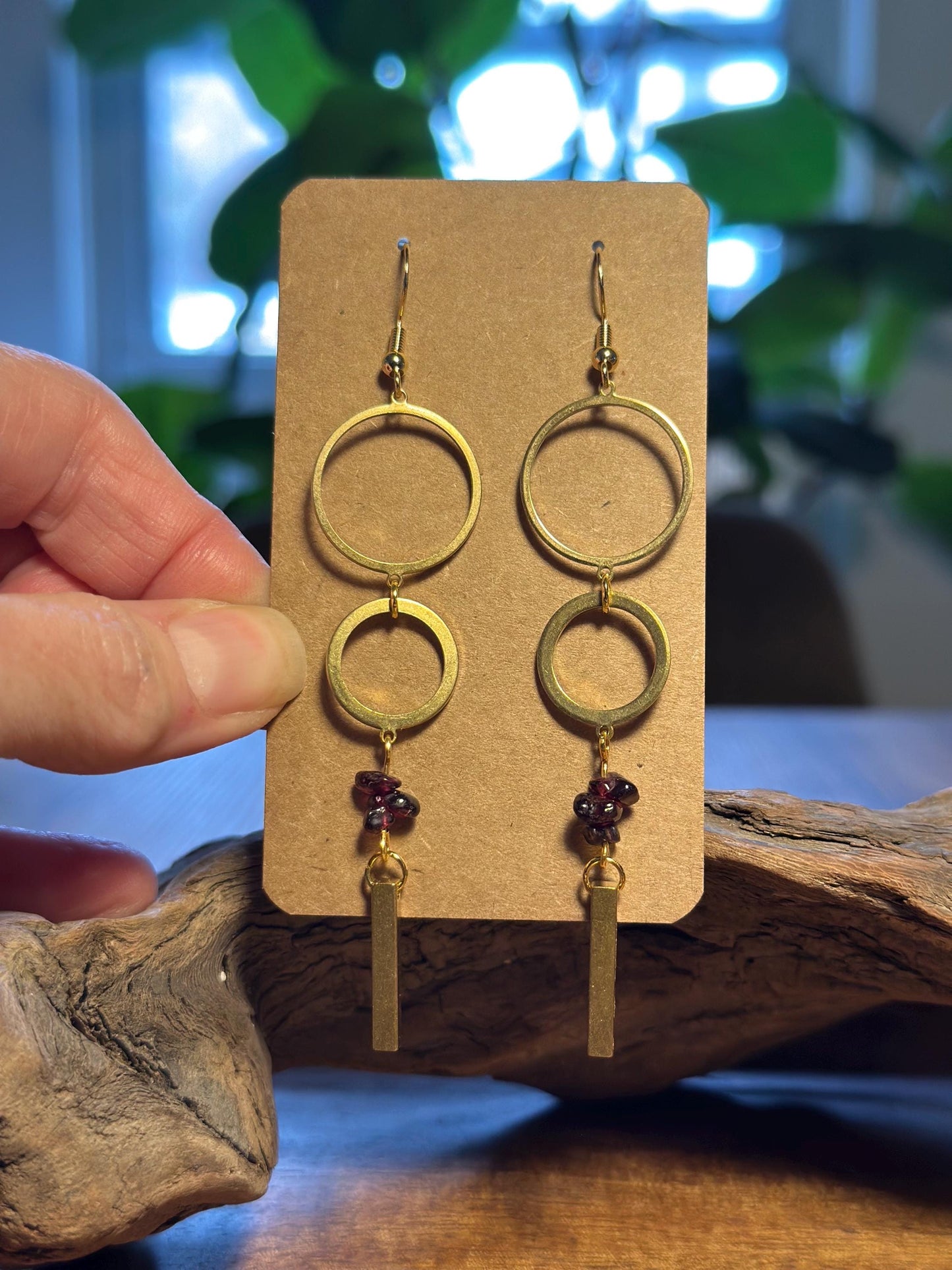 Beaded amethyst earrings