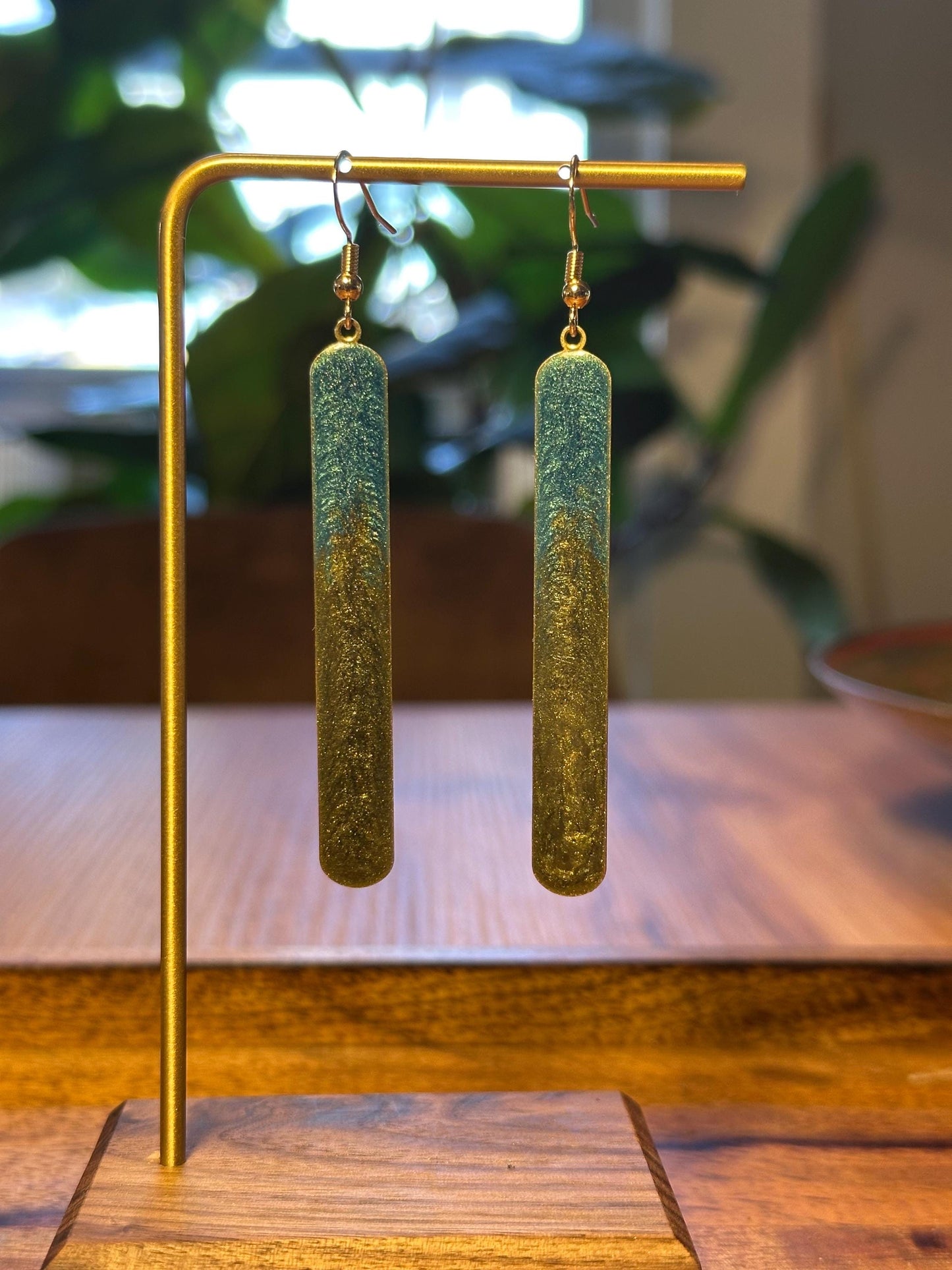 Resin and beaded earrings